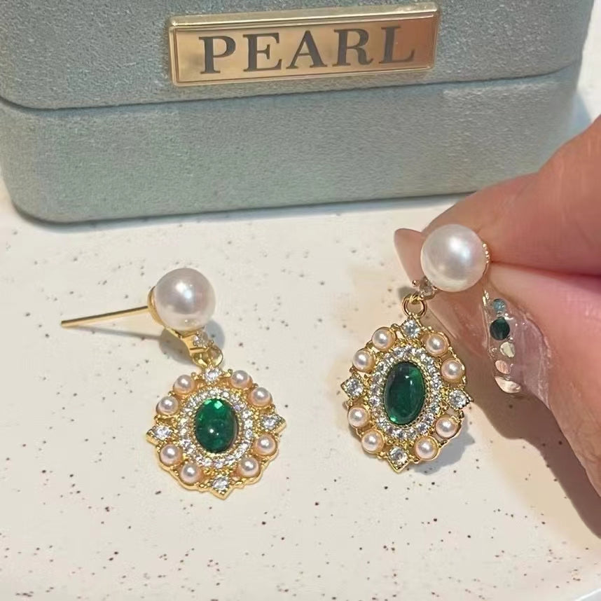 AAA1004 Freshwater pearl earrings for festival party daily with verification Mather's day Christmas day Valentine's Day Gift