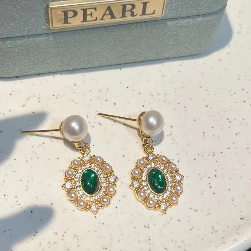 AAA1004 Freshwater pearl earrings for festival party daily with verification Mather's day Christmas day Valentine's Day Gift