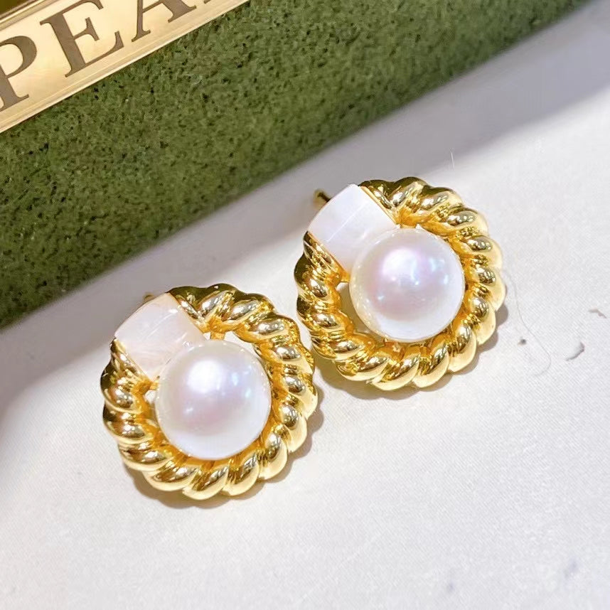 AAA1004 Freshwater pearl earrings for festival party daily with verification Mather's day Christmas day Valentine's Day Gift