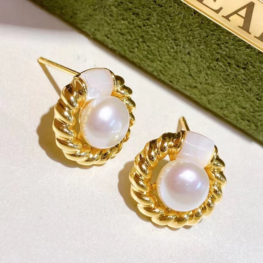 AAA1004 Freshwater pearl earrings for festival party daily with verification Mather's day Christmas day Valentine's Day Gift