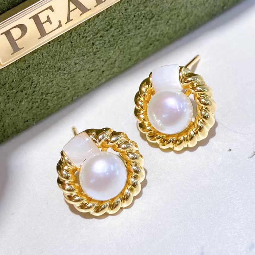 AAA1004 Freshwater pearl earrings for festival party daily with verification Mather's day Christmas day Valentine's Day Gift