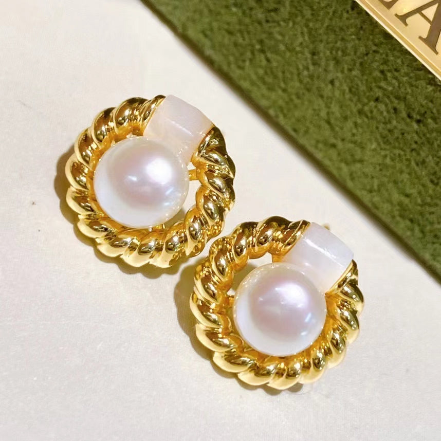 AAA1004 Freshwater pearl earrings for festival party daily with verification Mather's day Christmas day Valentine's Day Gift