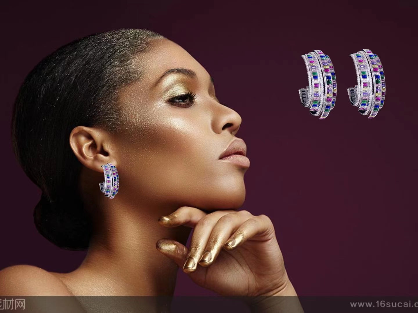 AAA5612 Zircon Crystal inlay circular earrings for festival party daily Mother's day Christmas day Valentine's Day Gift