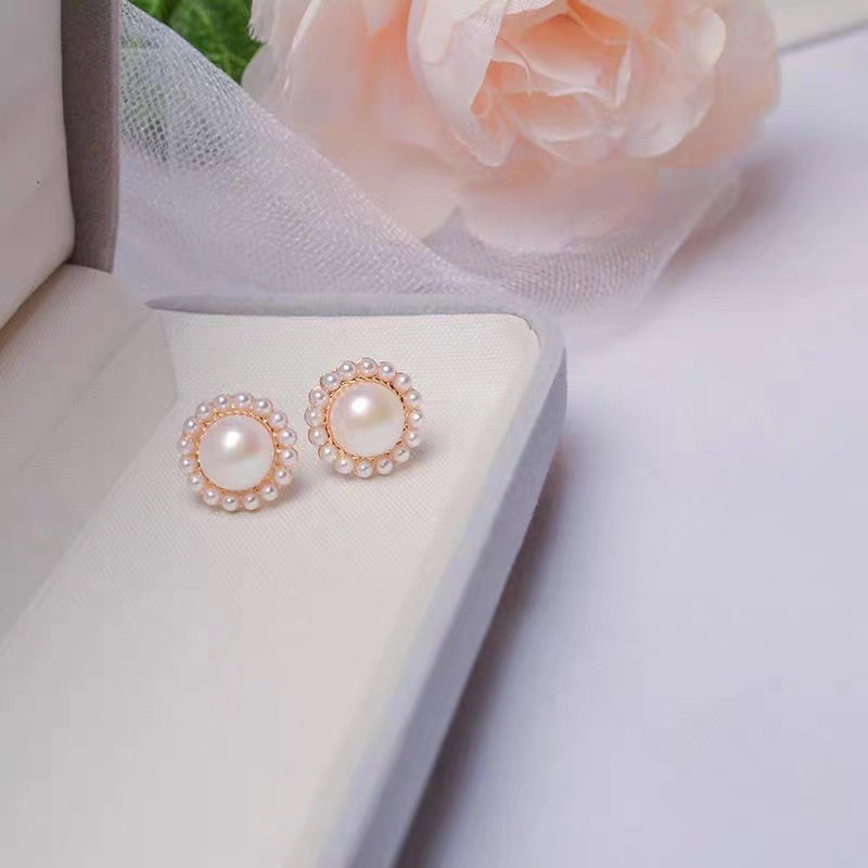 AAA1004 Freshwater pearl earrings for festival party daily with verification Mather's day Christmas day Valentine's Day Gift