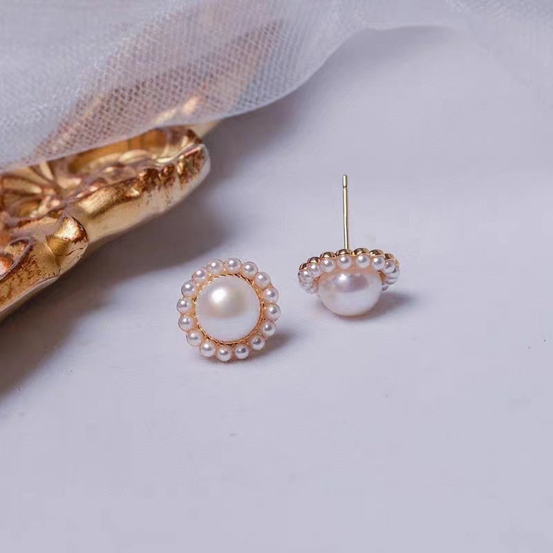 AAA1004 Freshwater pearl earrings for festival party daily with verification Mather's day Christmas day Valentine's Day Gift
