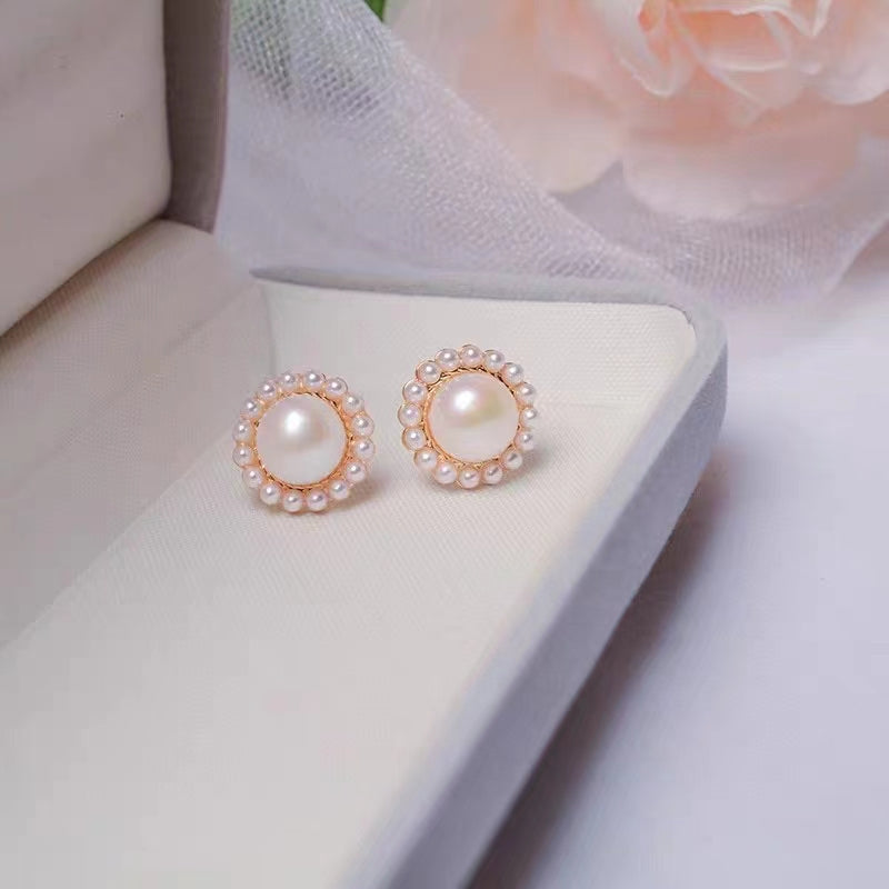 AAA1004 Freshwater pearl earrings for festival party daily with verification Mather's day Christmas day Valentine's Day Gift