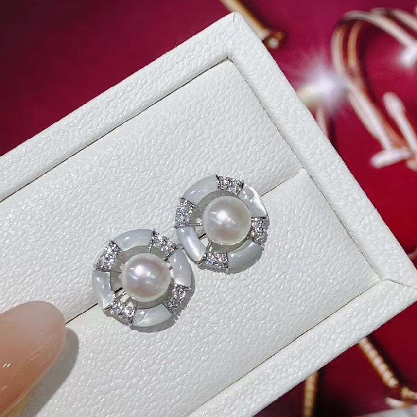 AAA1004 Freshwater pearl earrings for festival party daily with verification Mather's day Christmas day Valentine's Day Gift