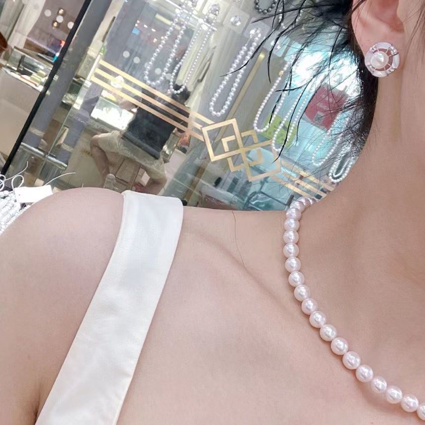 AAA1004 Freshwater pearl earrings for festival party daily with verification Mather's day Christmas day Valentine's Day Gift
