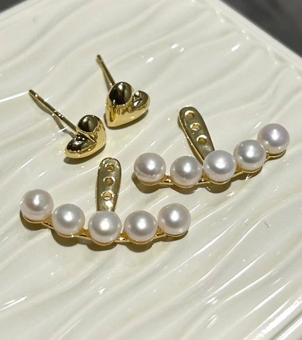 AAA2417 Freshwater Pearl Heart Earrings for festival party daily with verification Mather's day Christmas day Valentine's Day Gift