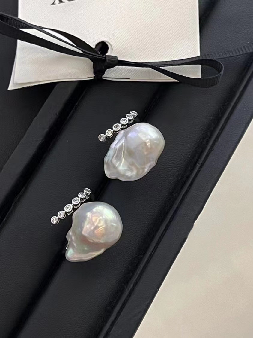 AAA2003 Freshwater pearl Baroque rings for festival party daily with verification Mather's day Christmas day Valentine's Day Gift