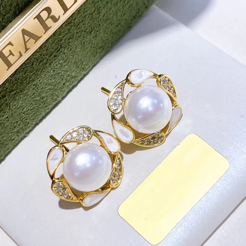 AAA2436 Freshwater Pearl Love Heart Earrings for festival party daily with verification Mather's day Christmas day Valentine's Day Gift