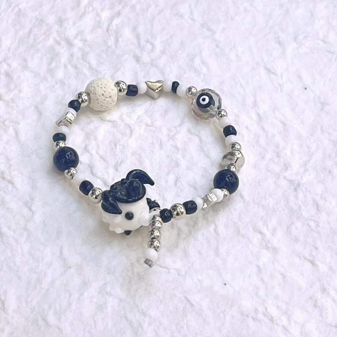 AAA4023 Shell Stone DIY Handmade Couple Lover One Piece of Cute Animal One-eyed beast Bracelet for festival party daily with verification Mather's day Christmas day Valentine's Day Gift