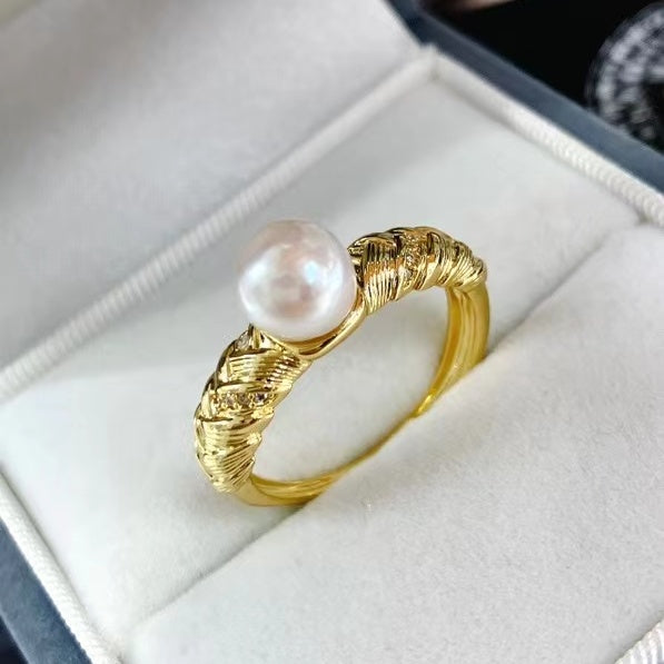 AAA2007 Freshwater pearl rings for festival party daily with verification Mather's day Christmas day Valentine's Day Gift