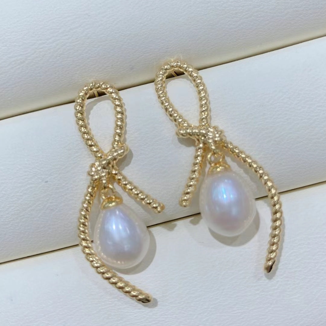 AAA2401 Freshwater Pearl Vivid Flower Earrings for festival party daily with verification Mather's day Christmas day Valentine's Day Gift