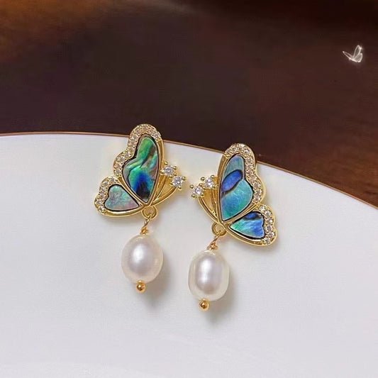 AAA2405 Freshwater Pearl Stars Earrings for festival party daily with verification Mather's day Christmas day Valentine's Day Gift