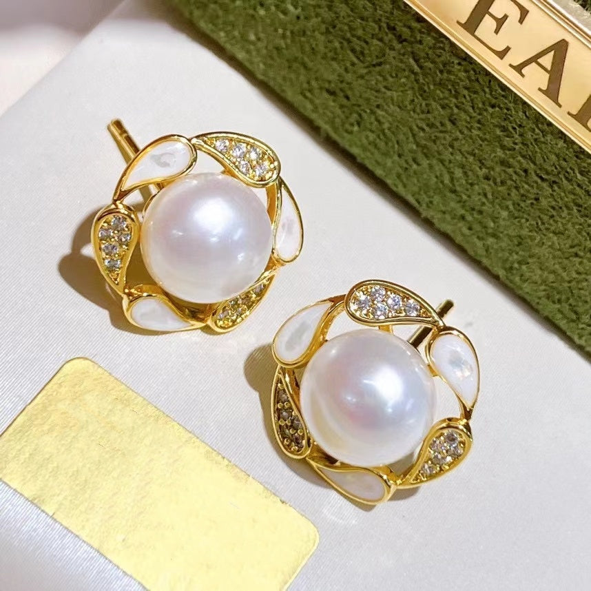 AAA2436 Freshwater Pearl Love Heart Earrings for festival party daily with verification Mather's day Christmas day Valentine's Day Gift