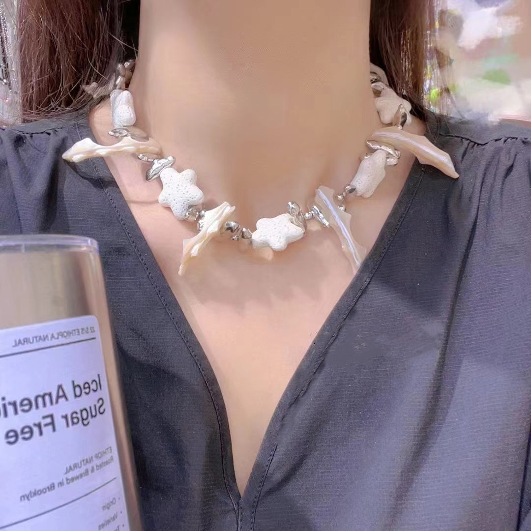 AAA4019 Shell Stone DIY Handmade Bone Necklace Earrings Set for festival party daily with verification Mather's day Christmas day Valentine's Day Gift