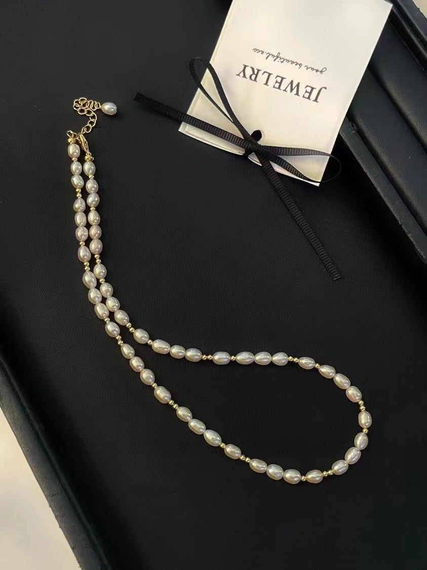 AAA2703 Freshwater Pearl Layered Necklace for women Love Heart festival party daily with verification Mather's day Christmas day Valentine's Day Gift