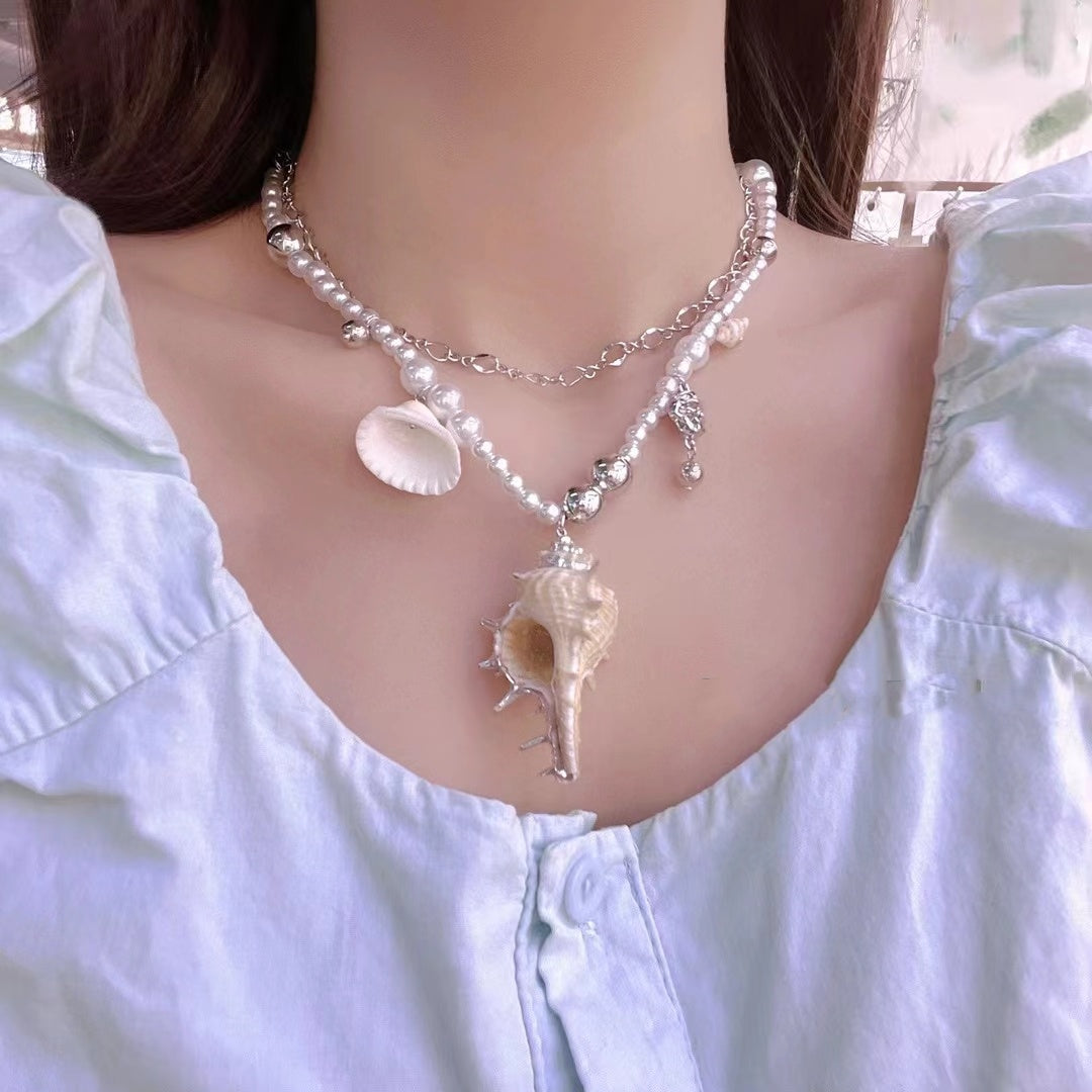 AAA4014 Conch Shell Stone DIY Handmade Necklace Set for festival party daily with verification Mather's day Christmas day Valentine's Day Gift