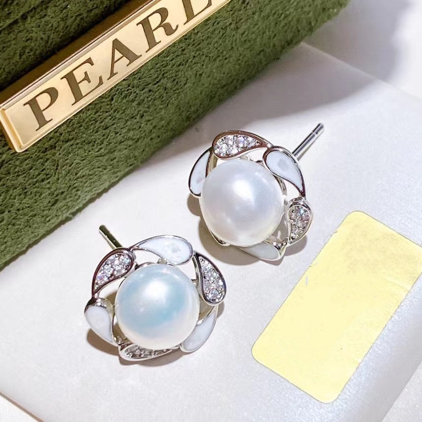 AAA2436 Freshwater Pearl Love Heart Earrings for festival party daily with verification Mather's day Christmas day Valentine's Day Gift