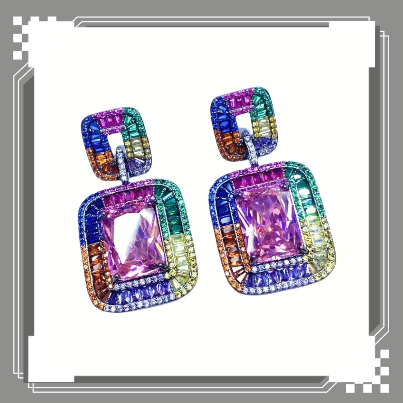 AAA5605 Zircon square earrings Crystal for festival party daily Mather's day Christmas day Valentine's Day Gift