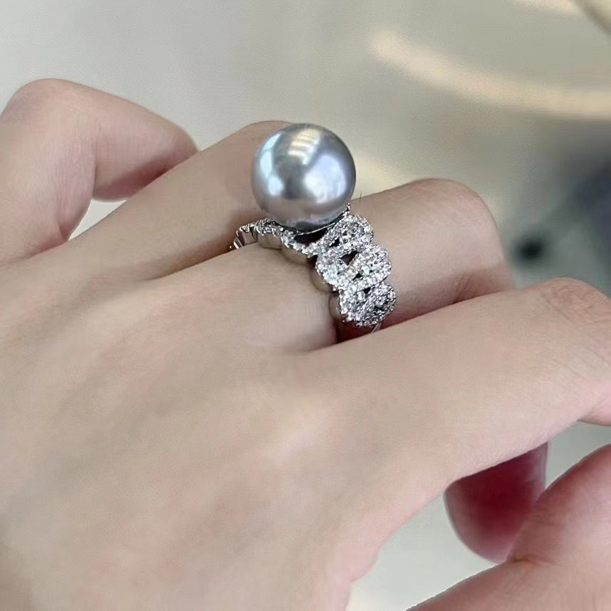 AAA1005 Freshwater pearl ring  for festival party daily with verification Mather's day Christmas day Valentine's Day Gift