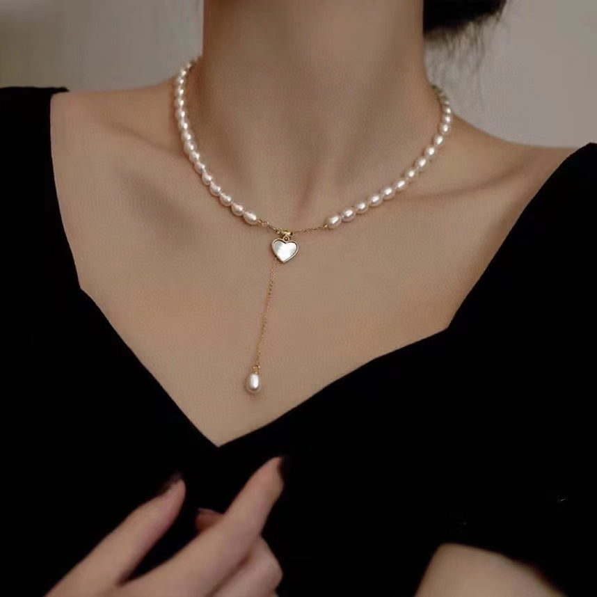 AAA1001 Freshwater pearl necklace fashion chain dainty choker for women festival party daily with verification Mather's day Christmas day Valentine's Day Gift