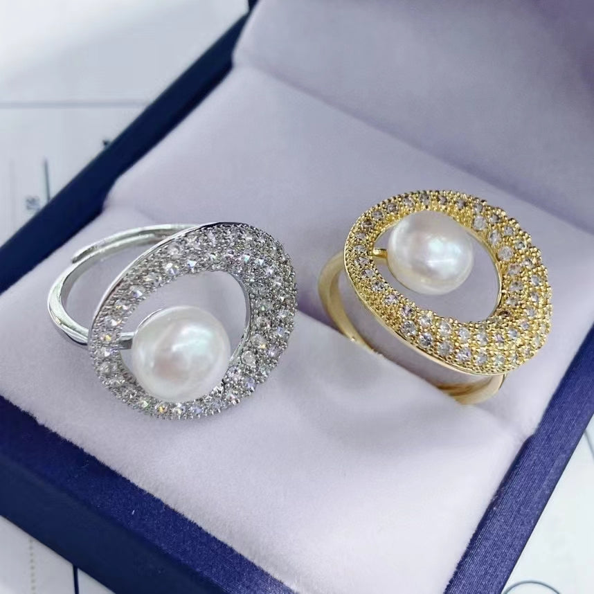 AAA1005 Freshwater pearl ring  for festival party daily with verification Mather's day Christmas day Valentine's Day Gift