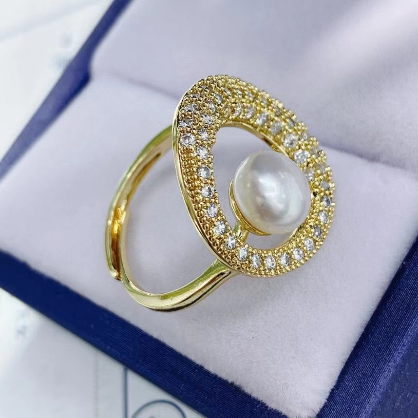 AAA1005 Freshwater pearl ring  for festival party daily with verification Mather's day Christmas day Valentine's Day Gift