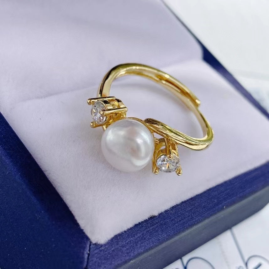 AAA1005 Freshwater pearl ring  for festival party daily with verification Mather's day Christmas day Valentine's Day Gift