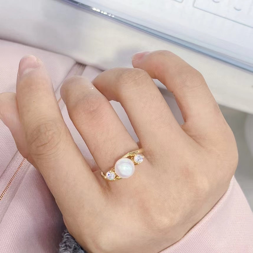 AAA1005 Freshwater pearl ring  for festival party daily with verification Mather's day Christmas day Valentine's Day Gift