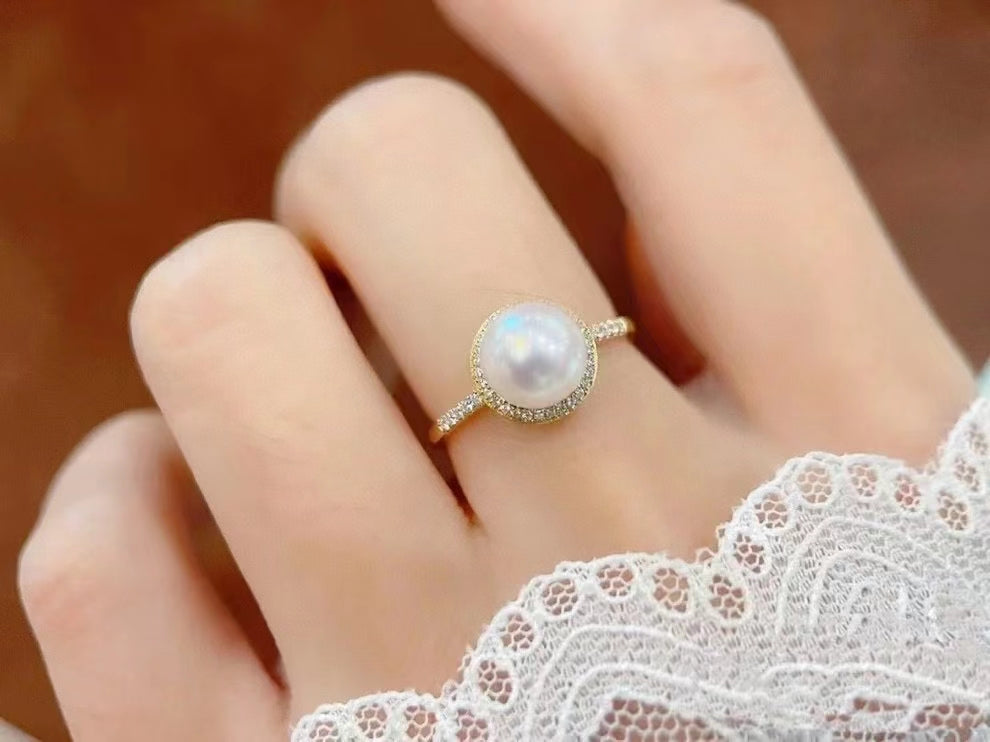 AAA1005 Freshwater pearl ring  for festival party daily with verification Mather's day Christmas day Valentine's Day Gift