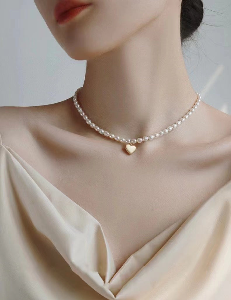 AAA1002 Freshwater pearl necklace fashion chain dainty choker for women festival party daily with verification Mather's day Christmas day Valentine's Day Gift