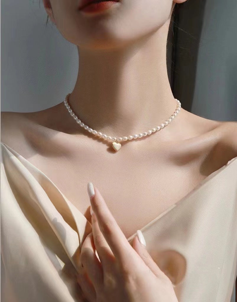 AAA1002 Freshwater pearl necklace fashion chain dainty choker for women festival party daily with verification Mather's day Christmas day Valentine's Day Gift