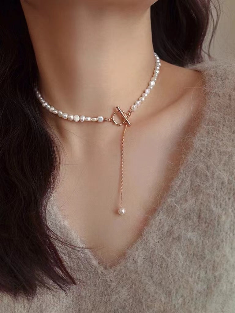 AAA1002 Freshwater pearl necklace fashion chain dainty choker for women festival party daily with verification Mather's day Christmas day Valentine's Day Gift