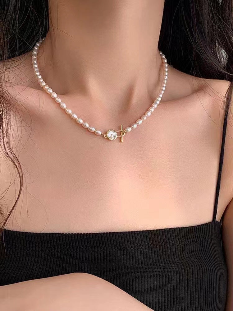 AAA1001 Freshwater pearl necklace fashion chain dainty choker for women festival party daily with verification Mather's day Christmas day Valentine's Day Gift