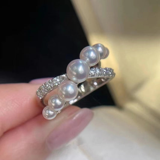 AAA2010 Freshwater pearl rings for festival party daily with verification Mather's day Christmas day Valentine's Day Gift