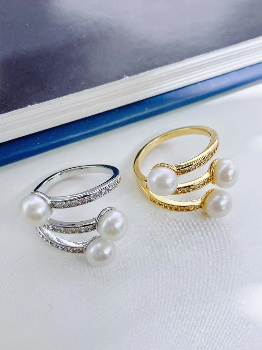 AAA2010 Freshwater pearl rings for festival party daily with verification Mather's day Christmas day Valentine's Day Gift