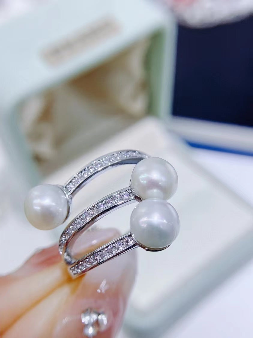 AAA2010 Freshwater pearl rings for festival party daily with verification Mather's day Christmas day Valentine's Day Gift