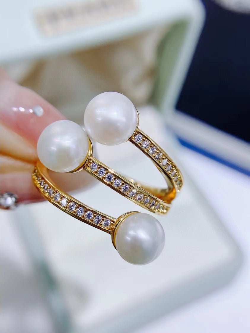 AAA2010 Freshwater pearl rings for festival party daily with verification Mather's day Christmas day Valentine's Day Gift