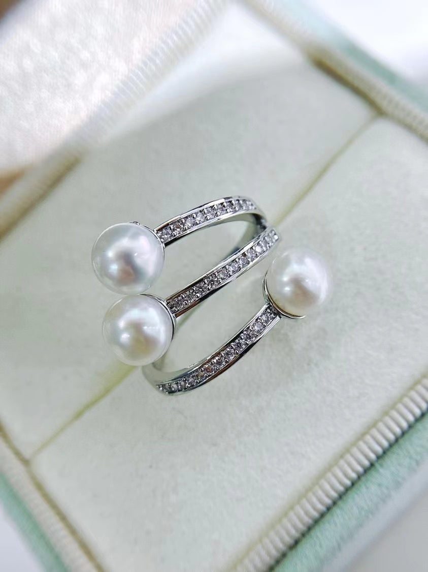 AAA2010 Freshwater pearl rings for festival party daily with verification Mather's day Christmas day Valentine's Day Gift