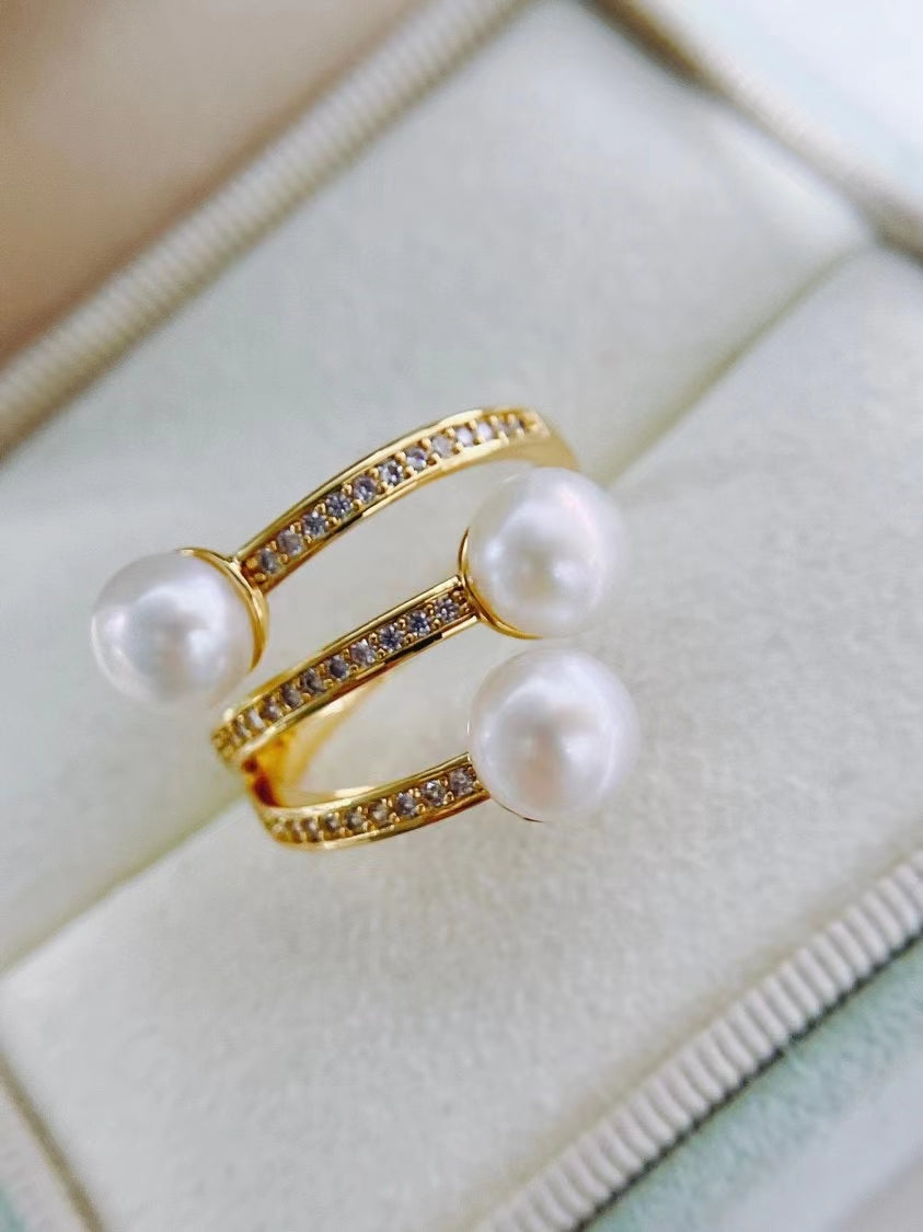 AAA2010 Freshwater pearl rings for festival party daily with verification Mather's day Christmas day Valentine's Day Gift