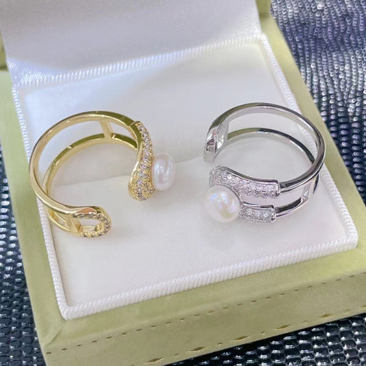 AAA2011 Freshwater pearl rings for festival party daily with verification Mather's day Christmas day Valentine's Day Gift