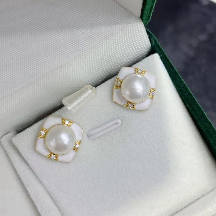 AAA1000 Freshwater pearl necklace earrings rings set for festival party daily with verification Mather's day Christmas day Valentine's Day Gift