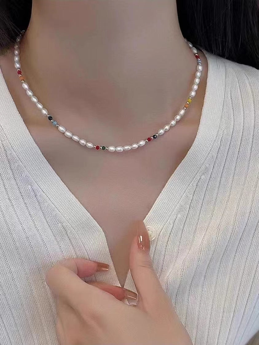 AAA1002 Freshwater pearl necklace fashion chain dainty choker for women festival party daily with verification Mather's day Christmas day Valentine's Day Gift