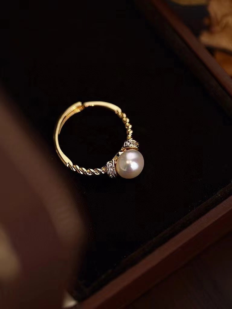 AAA1005 Freshwater pearl ring  for festival party daily with verification Mather's day Christmas day Valentine's Day Gift