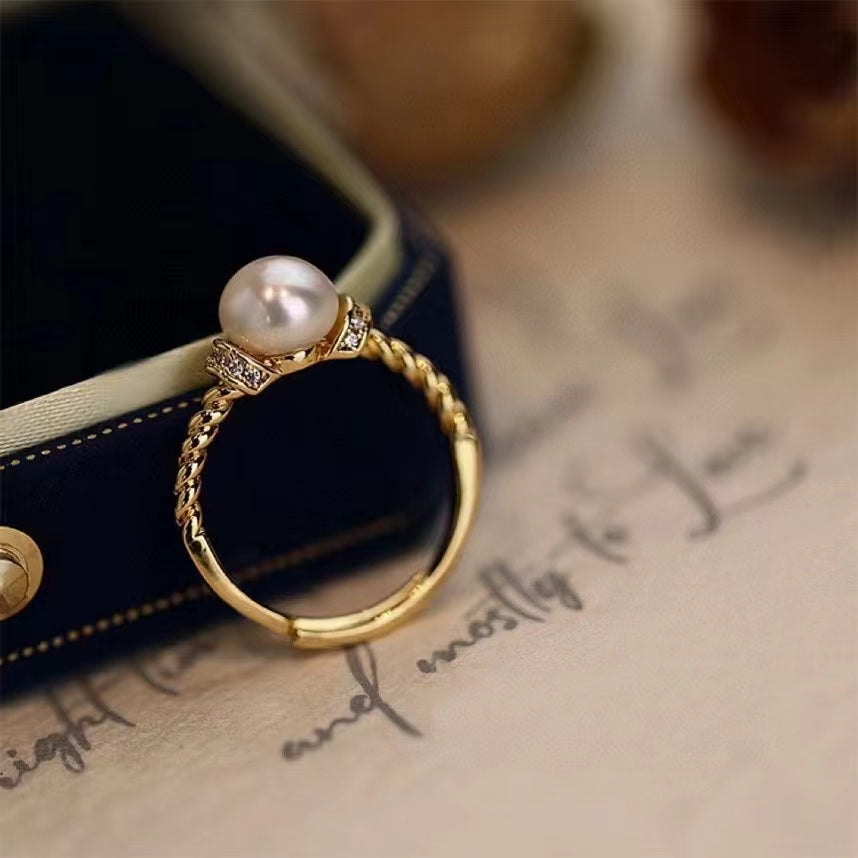 AAA1005 Freshwater pearl ring  for festival party daily with verification Mather's day Christmas day Valentine's Day Gift