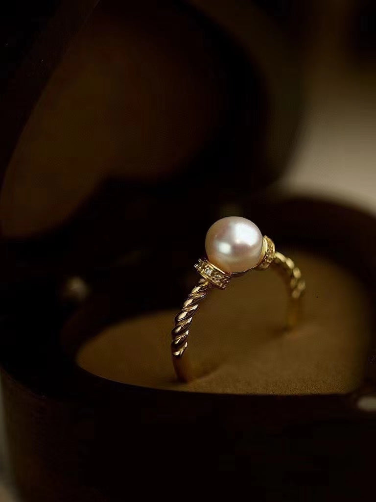 AAA1005 Freshwater pearl ring  for festival party daily with verification Mather's day Christmas day Valentine's Day Gift