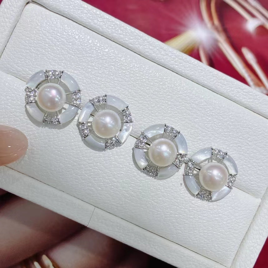 AAA1004 Freshwater pearl earrings  for festival party daily with verification Mather's day Christmas day Valentine's Day Gift