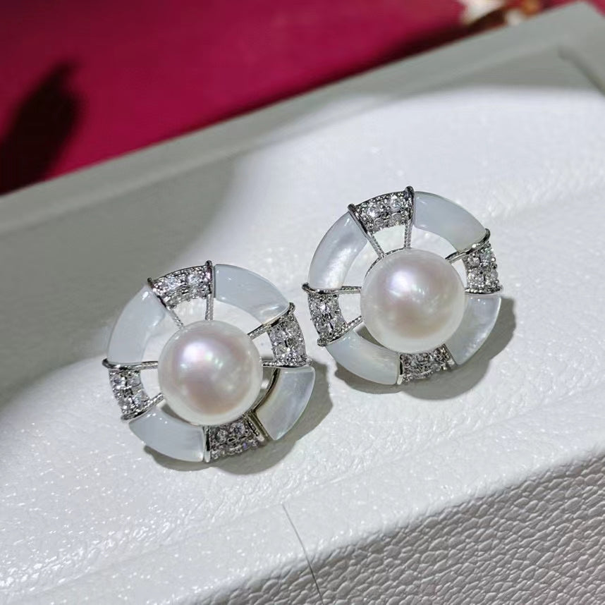 AAA1004 Freshwater pearl earrings  for festival party daily with verification Mather's day Christmas day Valentine's Day Gift